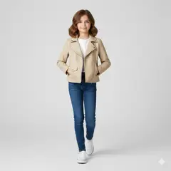 KIBOU - Chaqueta Biker Niños Ecocuero Premium Estilo Motociclista Urbana