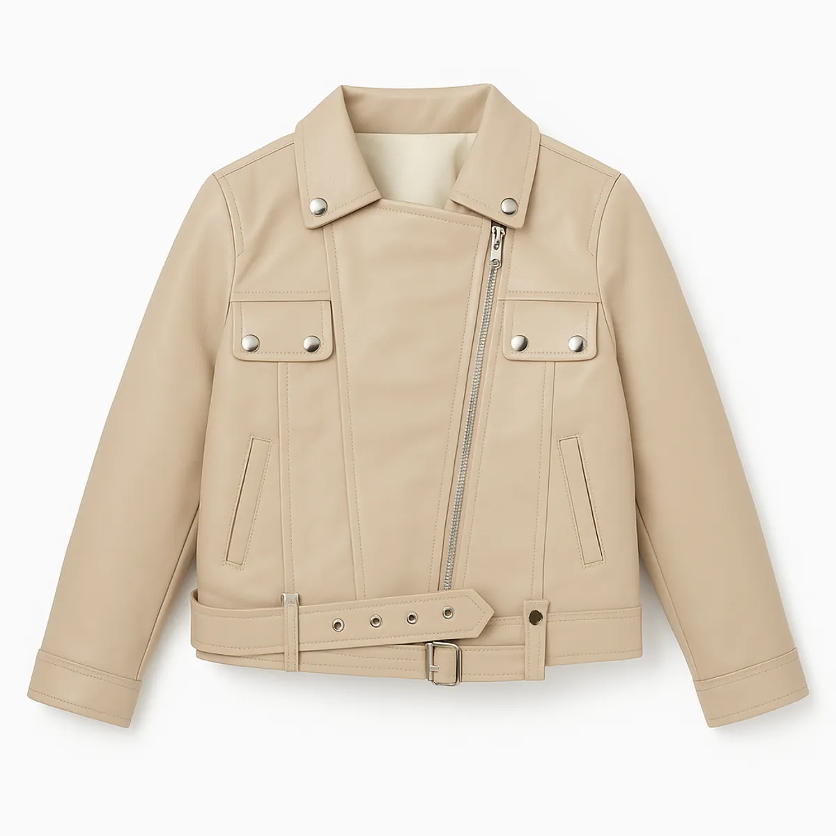 KIBOU - Chaqueta Biker Niños Ecocuero Premium Estilo Motociclista Urbana