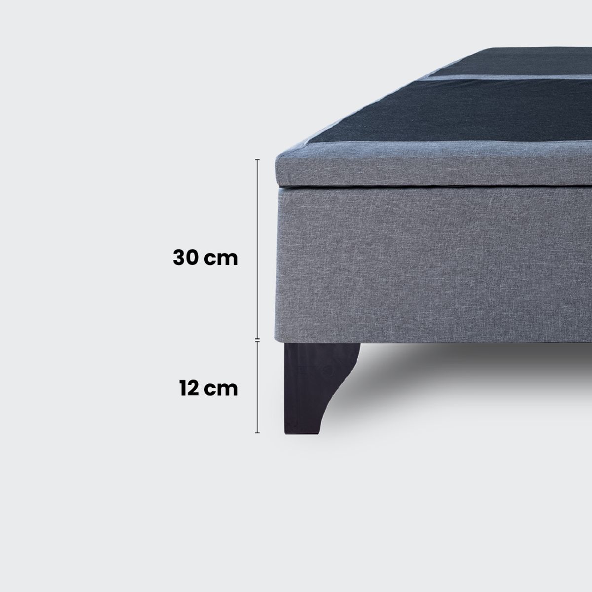 IVI HOME - Base baúl 1 plaza apertura horizontal gris