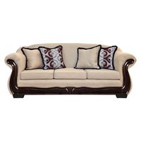 Sofá Con Resorte Estructural 4 Cuerpos Búfalo Chenille Beige