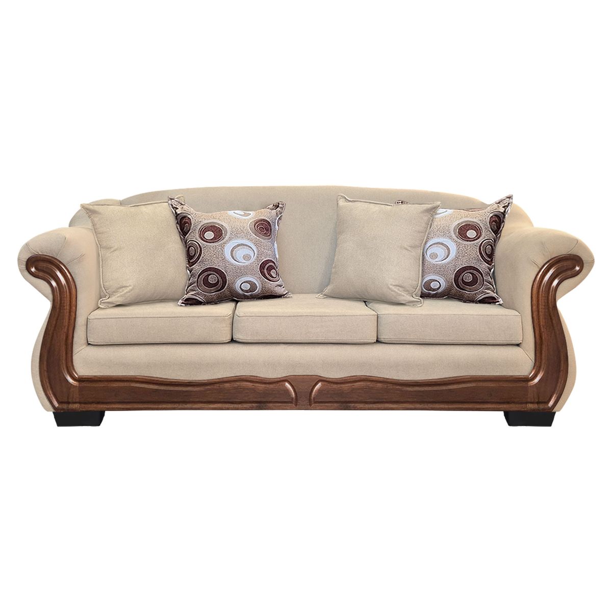 AMERICA DECORA - Sofá Con Resorte Estructural 4 Cuerpos Búfalo Chenille Beige X