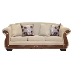 AMERICA DECORA - Sofá Con Resorte Estructural 4 Cuerpos Búfalo Chenille Beige X