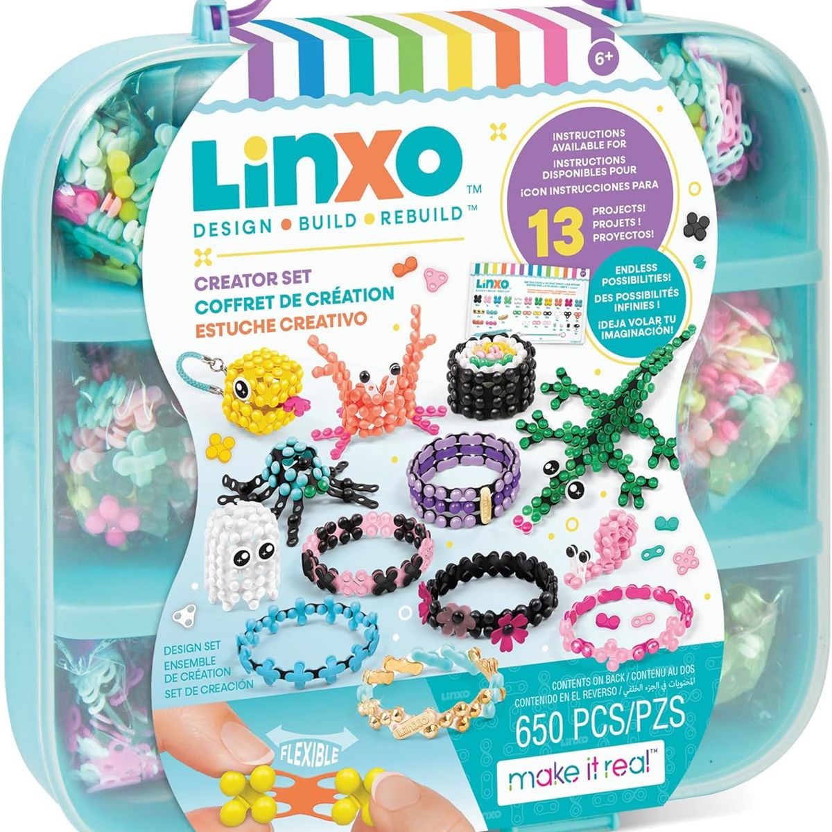 GENERICO - Set Para Crear Manualidades Pulseras Figuras Make It Real