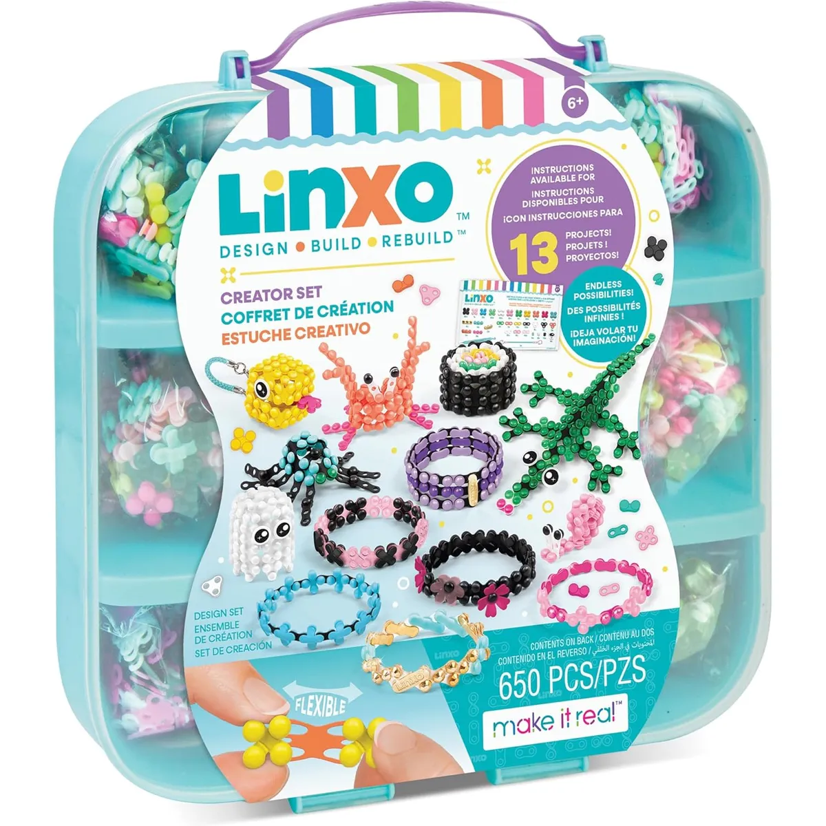 GENERICO - Set Para Crear Manualidades Pulseras Figuras Make It Real