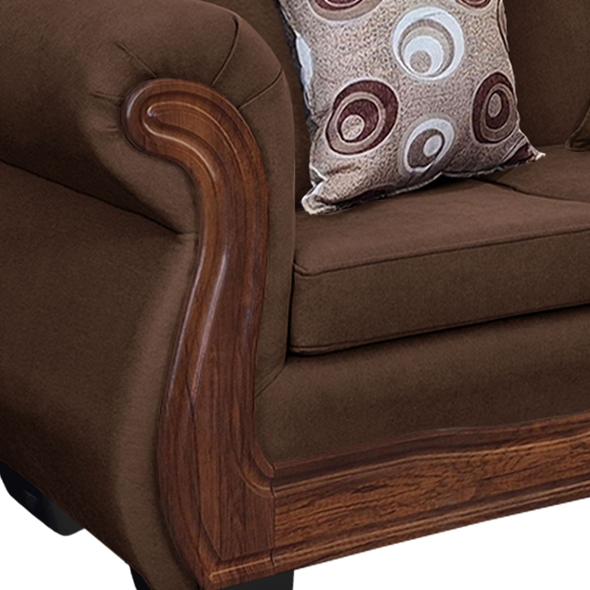 AMERICA DECORA - Sofá Con Resorte Estructural 4 Cuerpos Búfalo Chenille Café X.