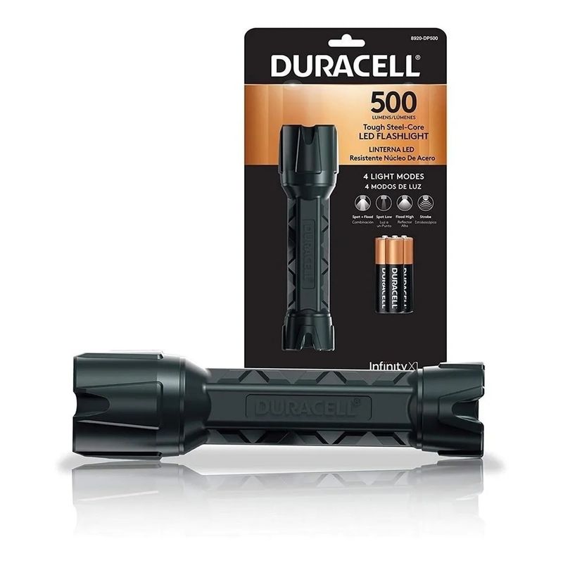DURACELL - Linterna Resistente Duracell P-steel 500 Lm Incluye Pilas