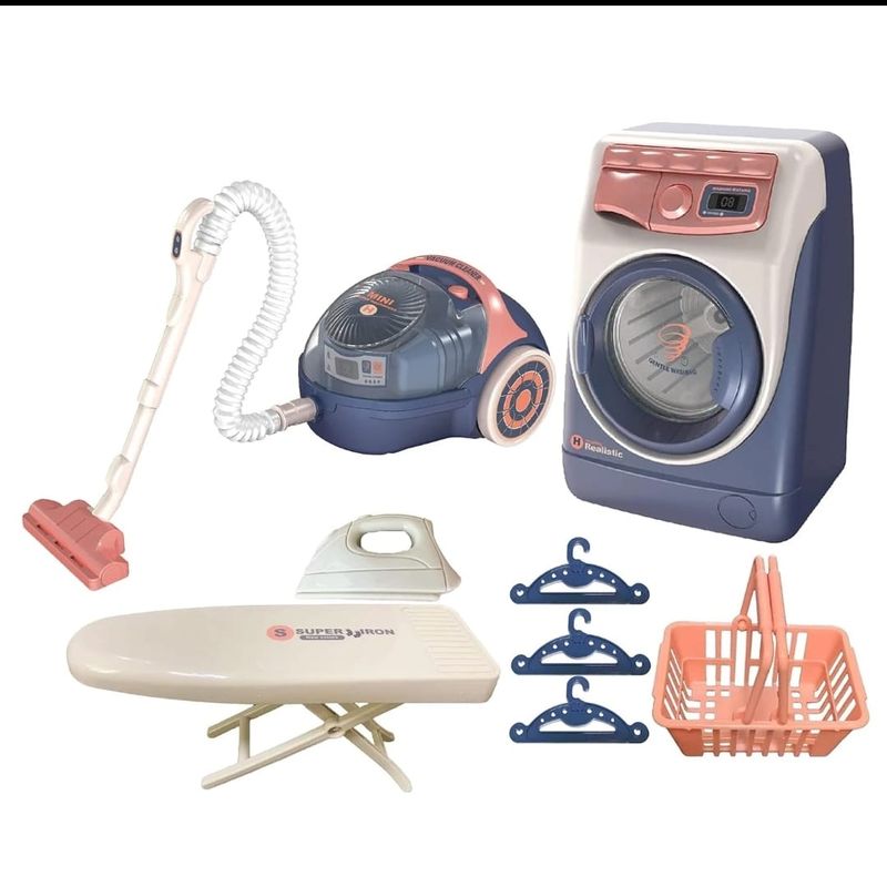 GENERICO - Set De Cocina De Juguete Aspiradora Lavadora Luces Y Sonido