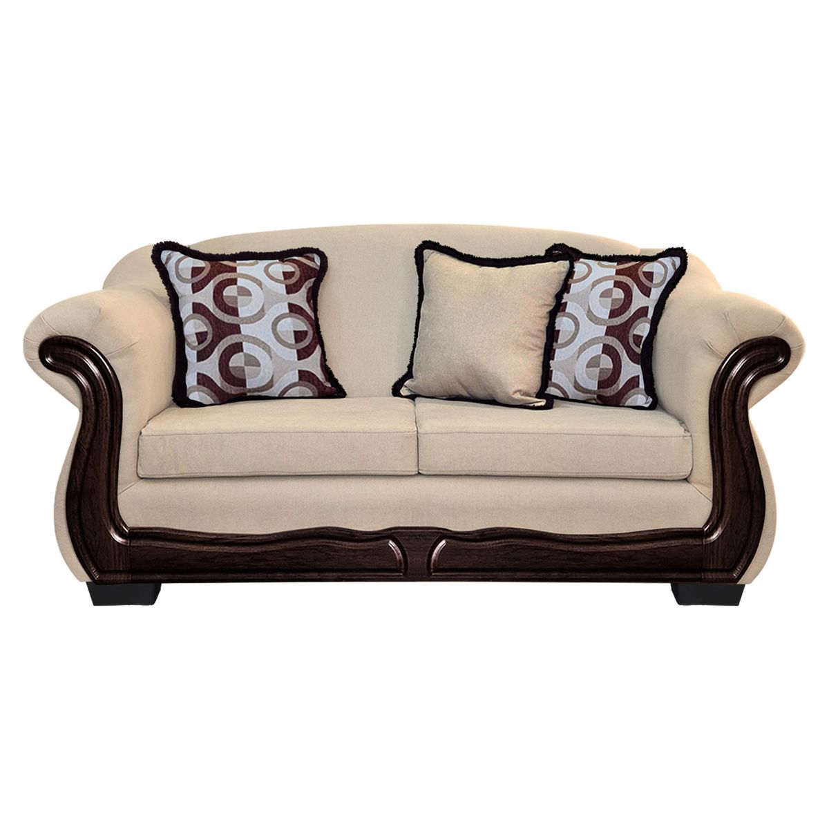 AMERICA DECORA - Sofá Con Resorte Estructural 3 Cuerpos Búfalo Chenille Beige