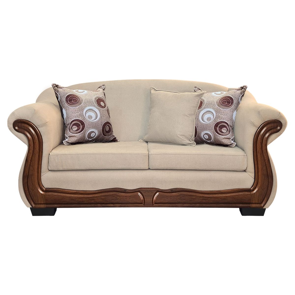 AMERICA DECORA - Sofá Con Resorte Estructural 3 Cuerpos Búfalo Chenille Beige X