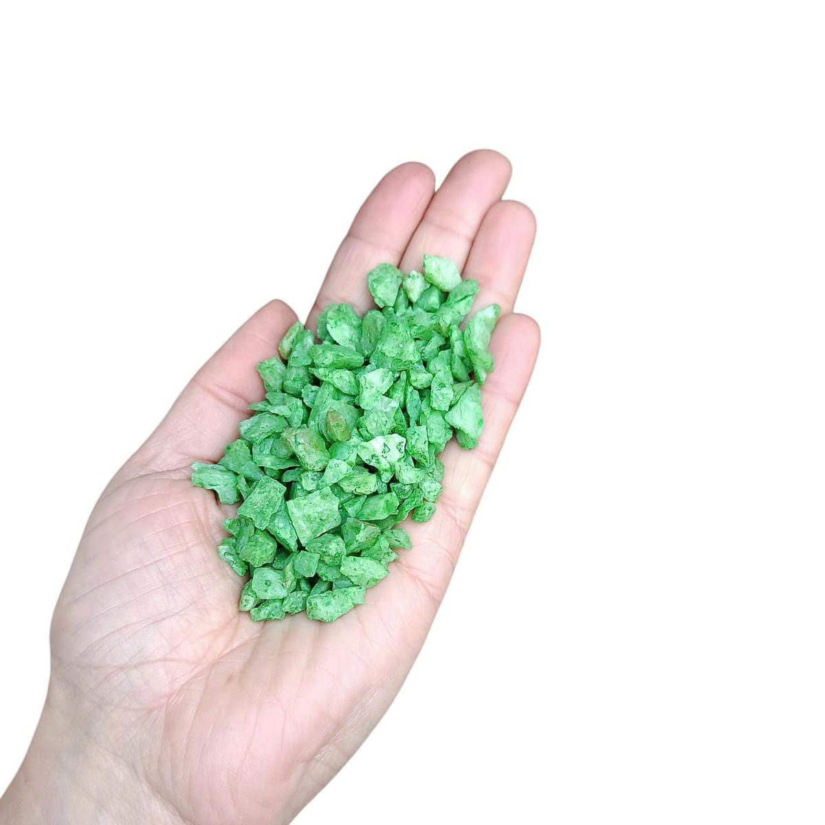 GENERICO - Cuarzo Tamaño Arroz Pigmentado Decorativo Verde Claro 1kg