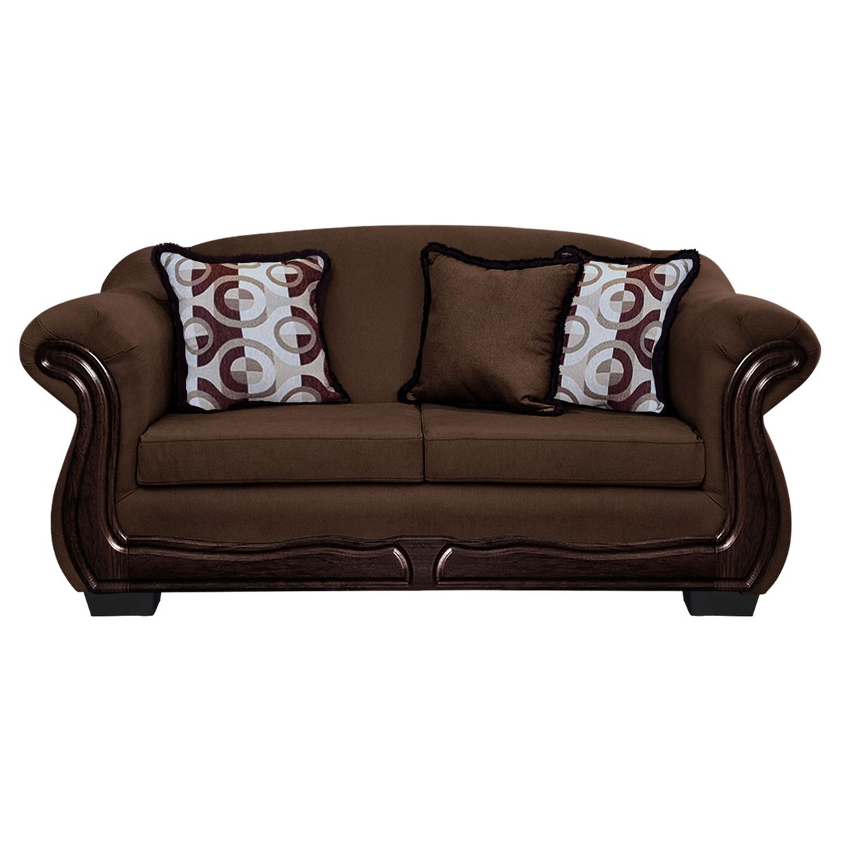 AMERICA DECORA - Sofá Con Resorte Estructural 3 Cuerpos Búfalo Chenille Café