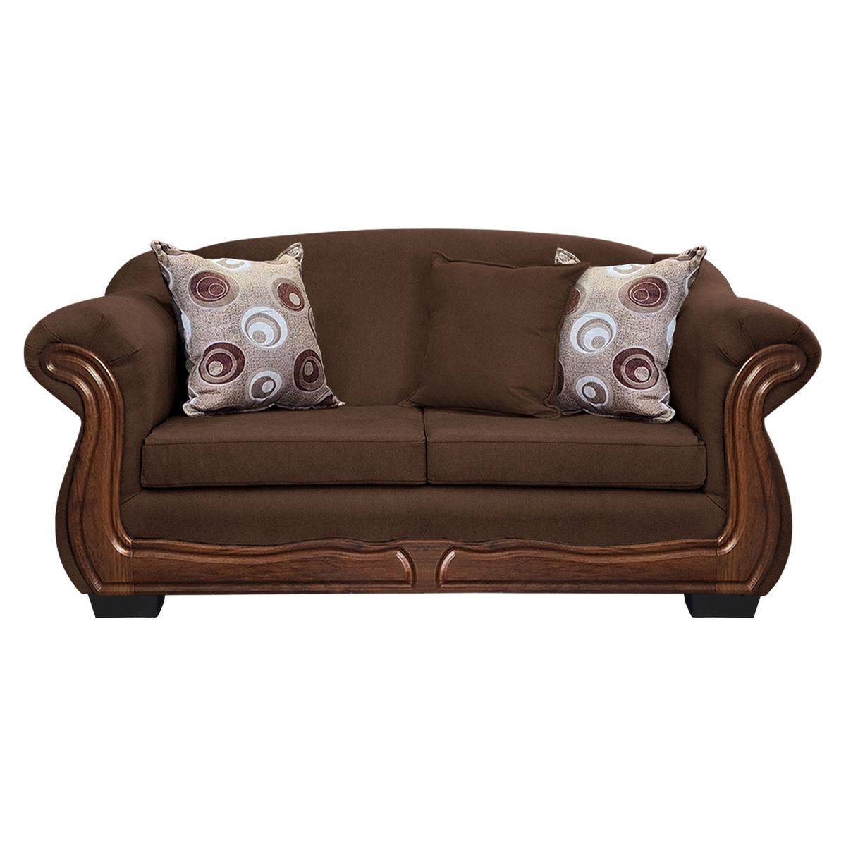 AMERICA DECORA - Sofá Con Resorte Estructural 3 Cuerpos Búfalo Chenille Café X