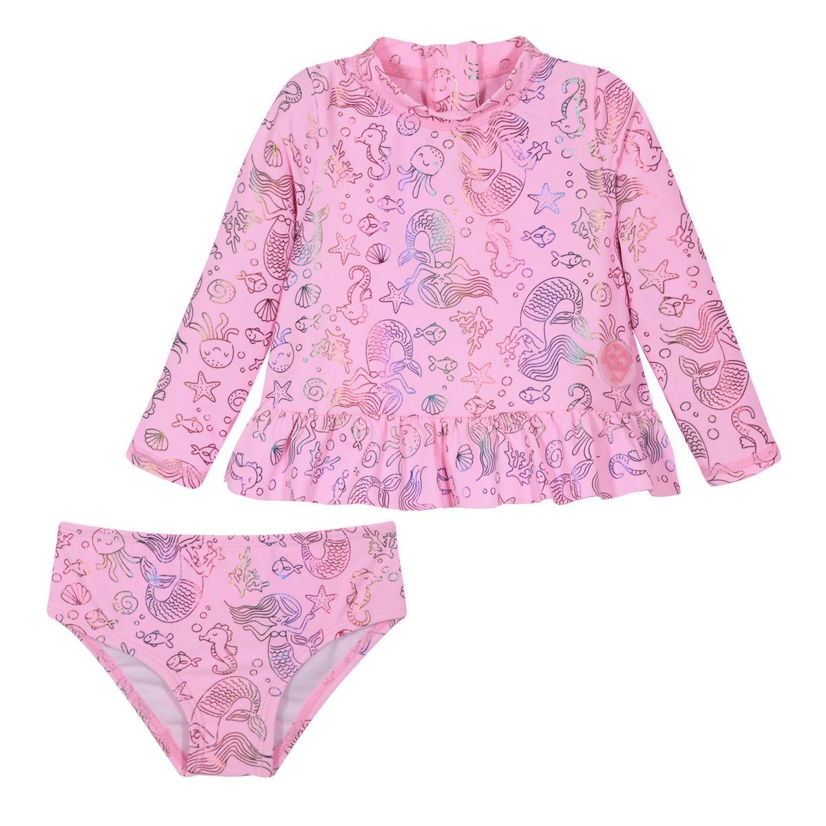H2O WEAR - Traje de Baño Bebe Niña Set UV50 MLarga H2O Wear Rosado - Rosa