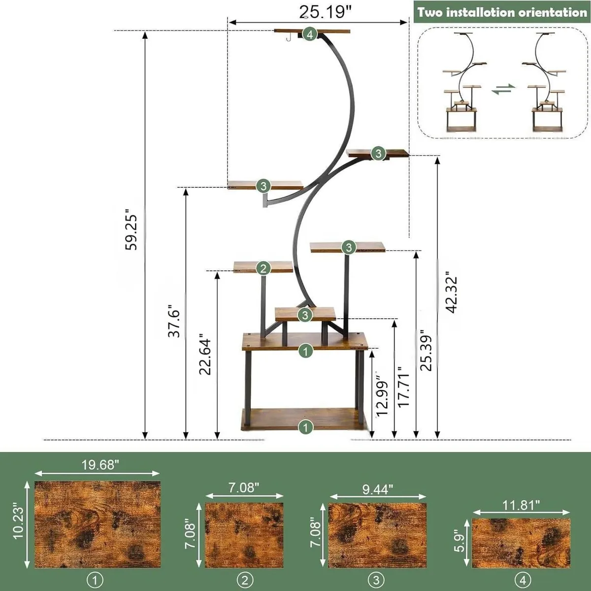 MUNDO MAGIA - Organizador Repisa Decoración Estante Planta Librero Con Luz