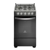 Cocina a Gas 4 Platos LimpiaFácil y Tapa Vidrio FM4LP Negra