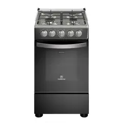 MADEMSA - Cocina a Gas 4 Platos LimpiaFácil y Tapa Vidrio FM4LP Negra