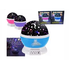 GENERICO - Lampara Proyector Led Espantacuco Estrellas Giratorias Color Azul