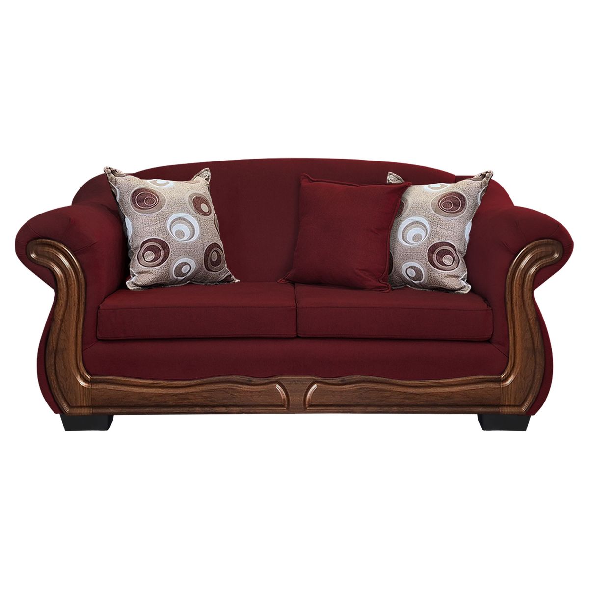 AMERICA DECORA - Sofá Con Resorte Estructural 3 Cuerpos Búfalo Chenille Rojo X