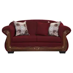AMERICA DECORA - Sofá Con Resorte Estructural 3 Cuerpos Búfalo Chenille Rojo X