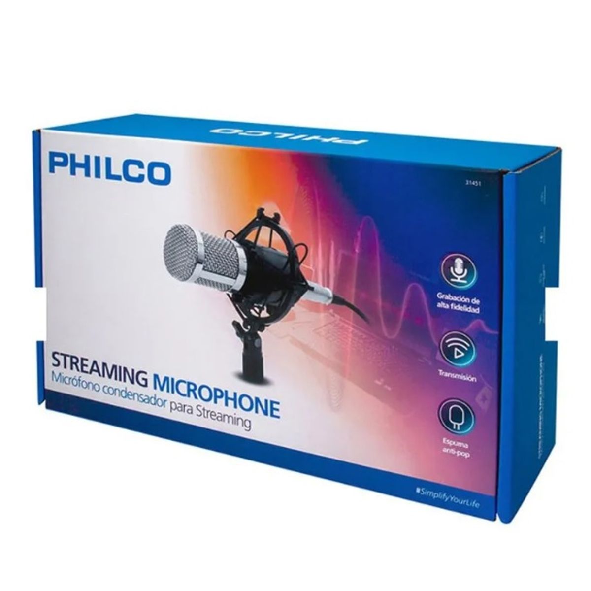 PHILCO - Micrófono Condensador De Estudio Profesional Philco C31451
