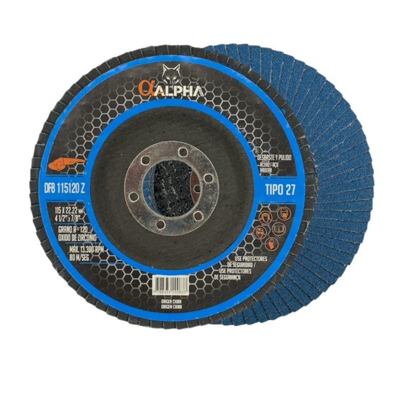 ALPHA PRO - Pack 04und Disco Traslapado Surtido Flap 4-12 Azul Alpha Pro