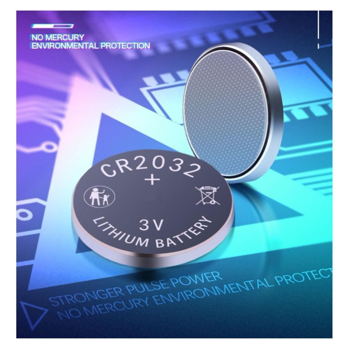 AZULAMAR - Pack Tira 5 Pilas 2032 Tipo Boton Cr2032 Dl2032