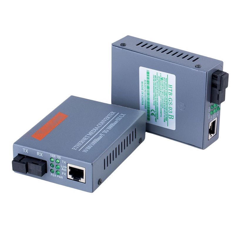GENERICO - Par Convertidores De Medios De Fibra Óptica Giga Ethernet