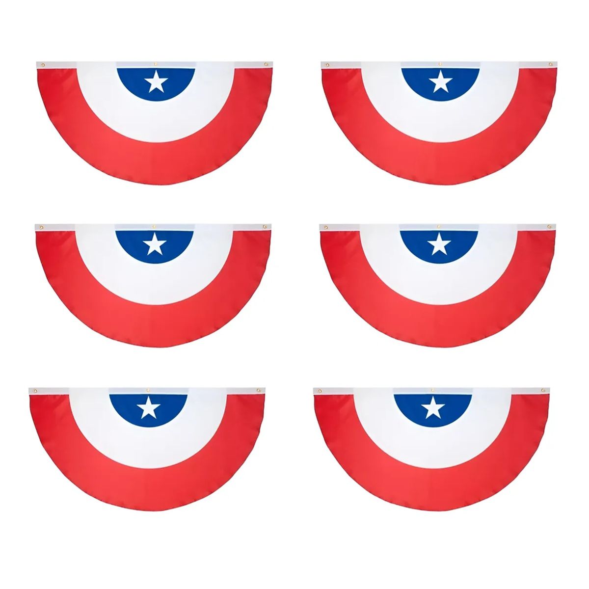 GENERICO - Pack X6 Bandera Escarapela De Chile 120x60cm Fiestas Patrias