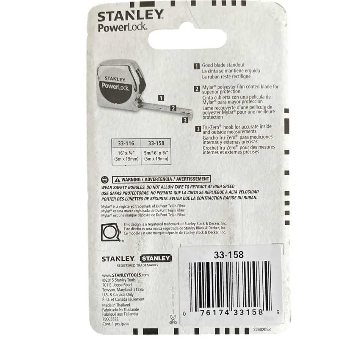 STANLEY - Huincha Medir Power Look 33-158 5 Mt Stanley