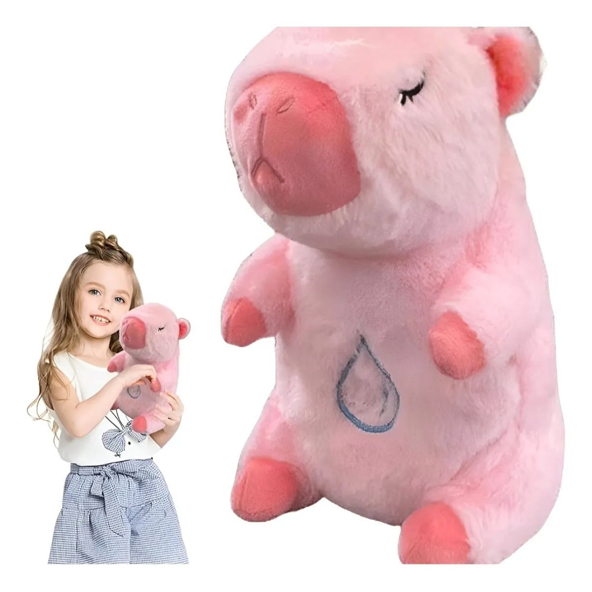 GENERICO - Capibara Peluche Que Respira Para Dormir Con Luz Y Sonido