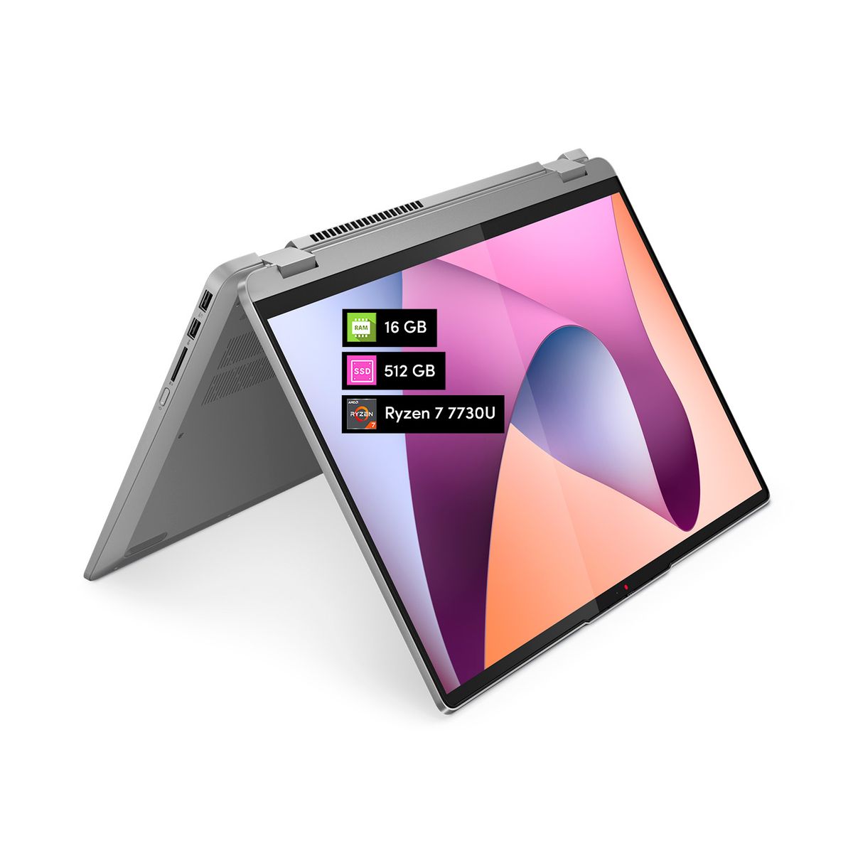 LENOVO - Notebook 2 en 1 Lenovo Flex 5 Ryzen 7 16GB 512GB SSD 16' Táctil W11