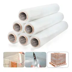 GENERICO - Pack 6 Film Stretch Alusa Transaparente Embalaje 3kg 600m