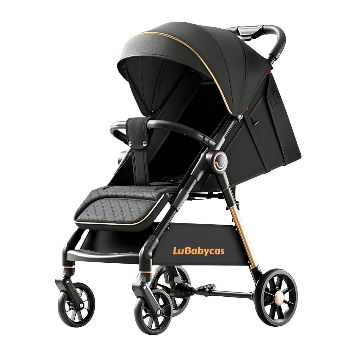 LUBABYCAS - Coche De Paseo Últra Resistente 25kg Tek Negro LuBabycas