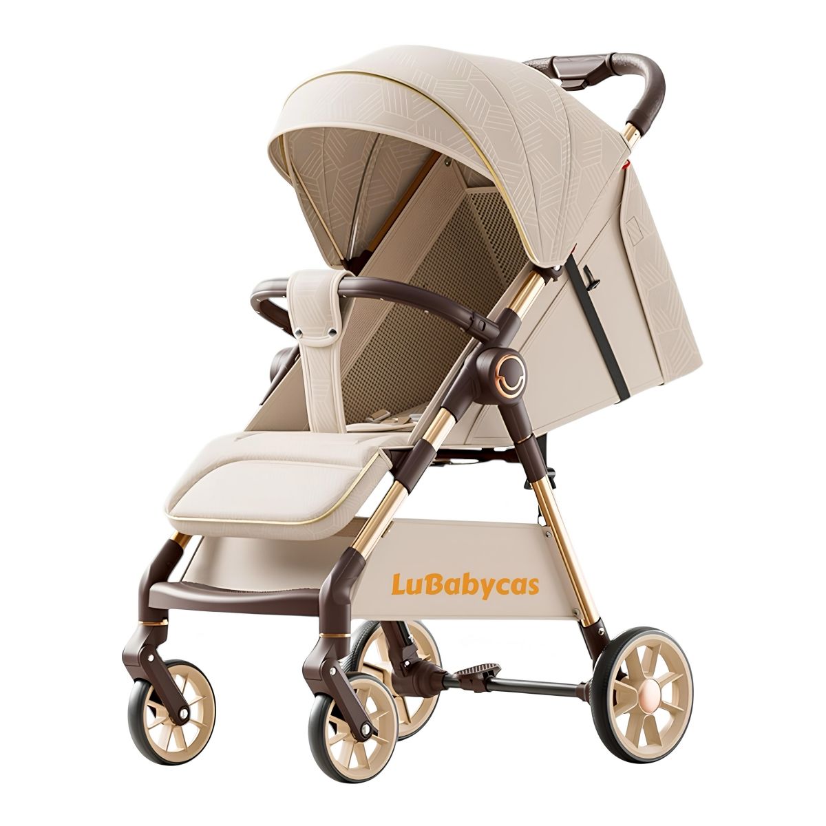 LUBABYCAS - Coche De Paseo Últra Resistente 25kg Tek Dorado LuBabycas