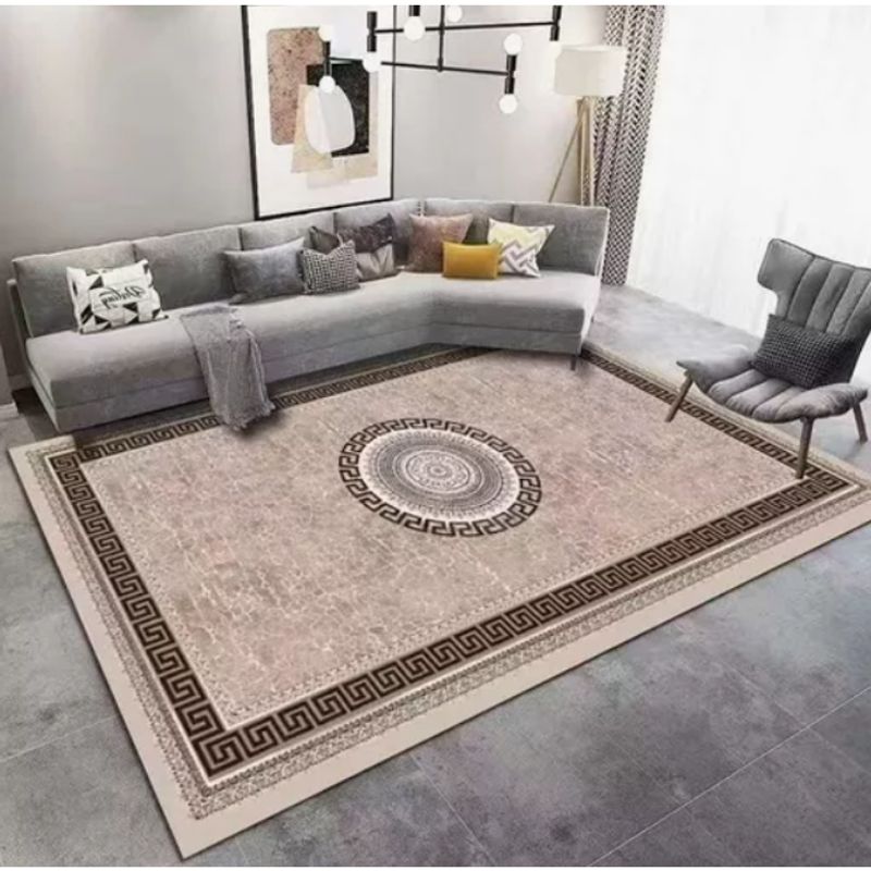 GENERICO - ALFOMBRA MARRON DISEÑO GRIEGO MODERNA ELEGANTE  200X240 CASA MIO.