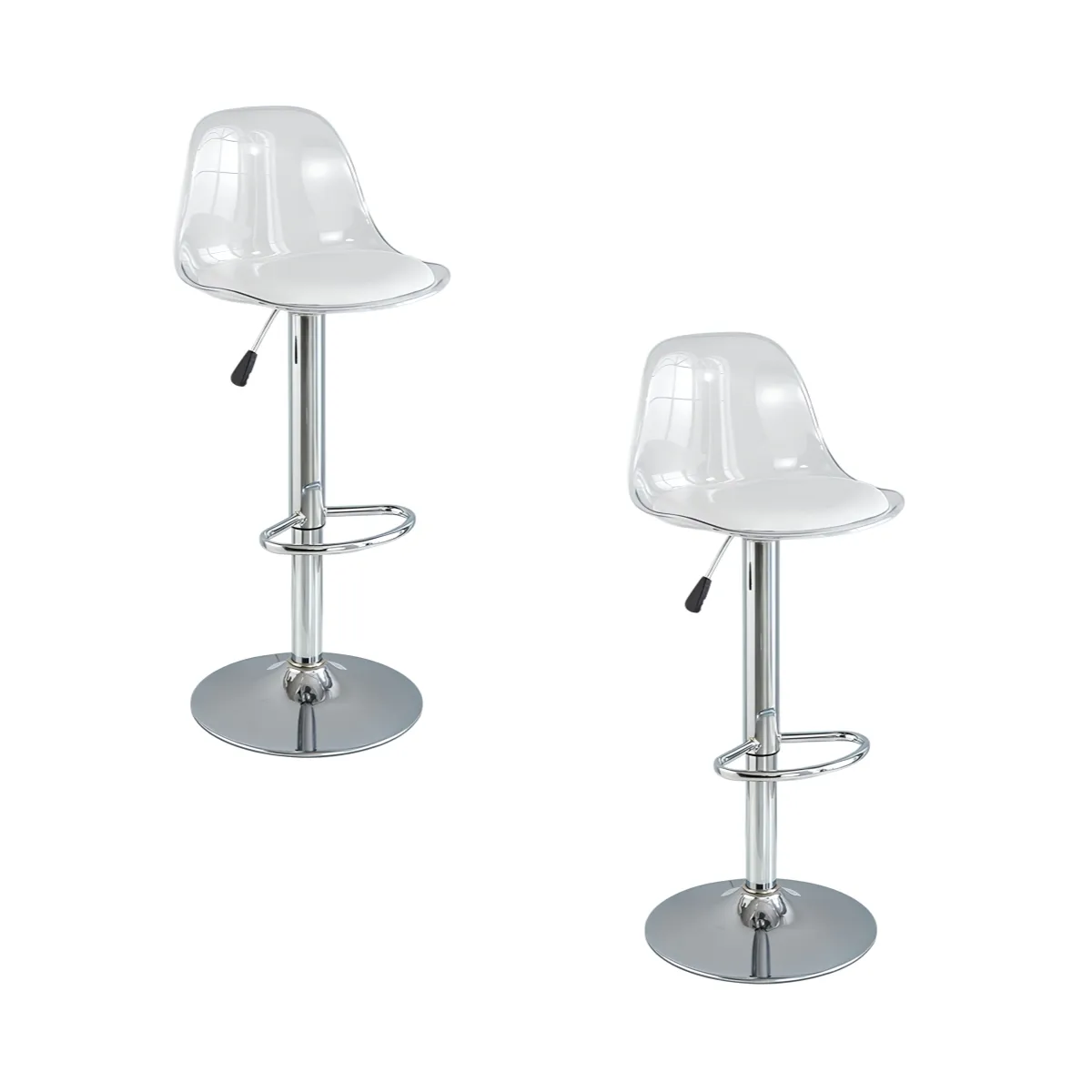 LUBABYCAS - Pack 2 Sillas Piso Bar Blancas Altura Regulable Con Respaldo Lubabycas
