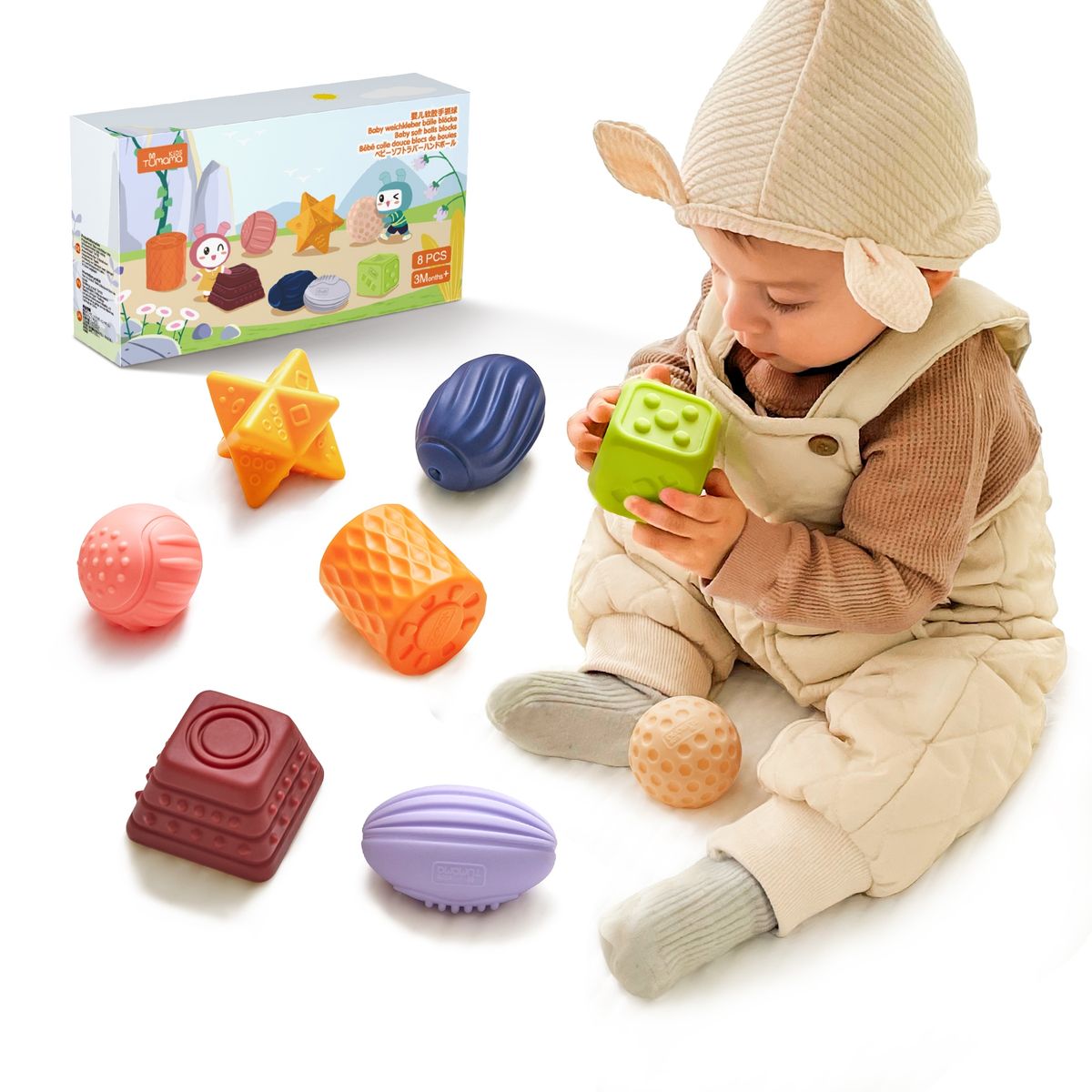 LUBABYCAS - Juguete Sensorial Bloques Pelotas Mordedor TM193 Lubabycas
