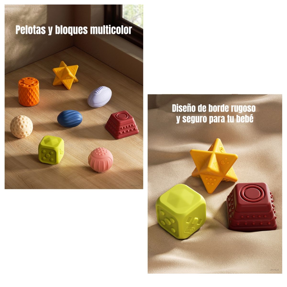 LUBABYCAS - Juguete Sensorial Bloques Pelotas Mordedor TM193 Lubabycas