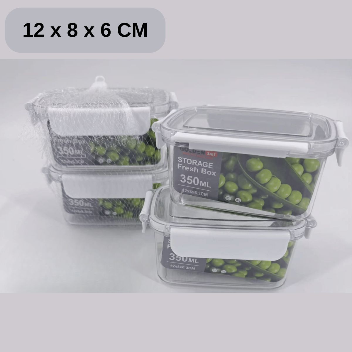 HOMESTAR - Pack de 2 Contenedor de Vidrio Hermético con Tapa - 350 ml