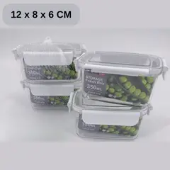 HOMESTAR - Pack de 2 Contenedor de Vidrio Hermético con Tapa - 350 ml