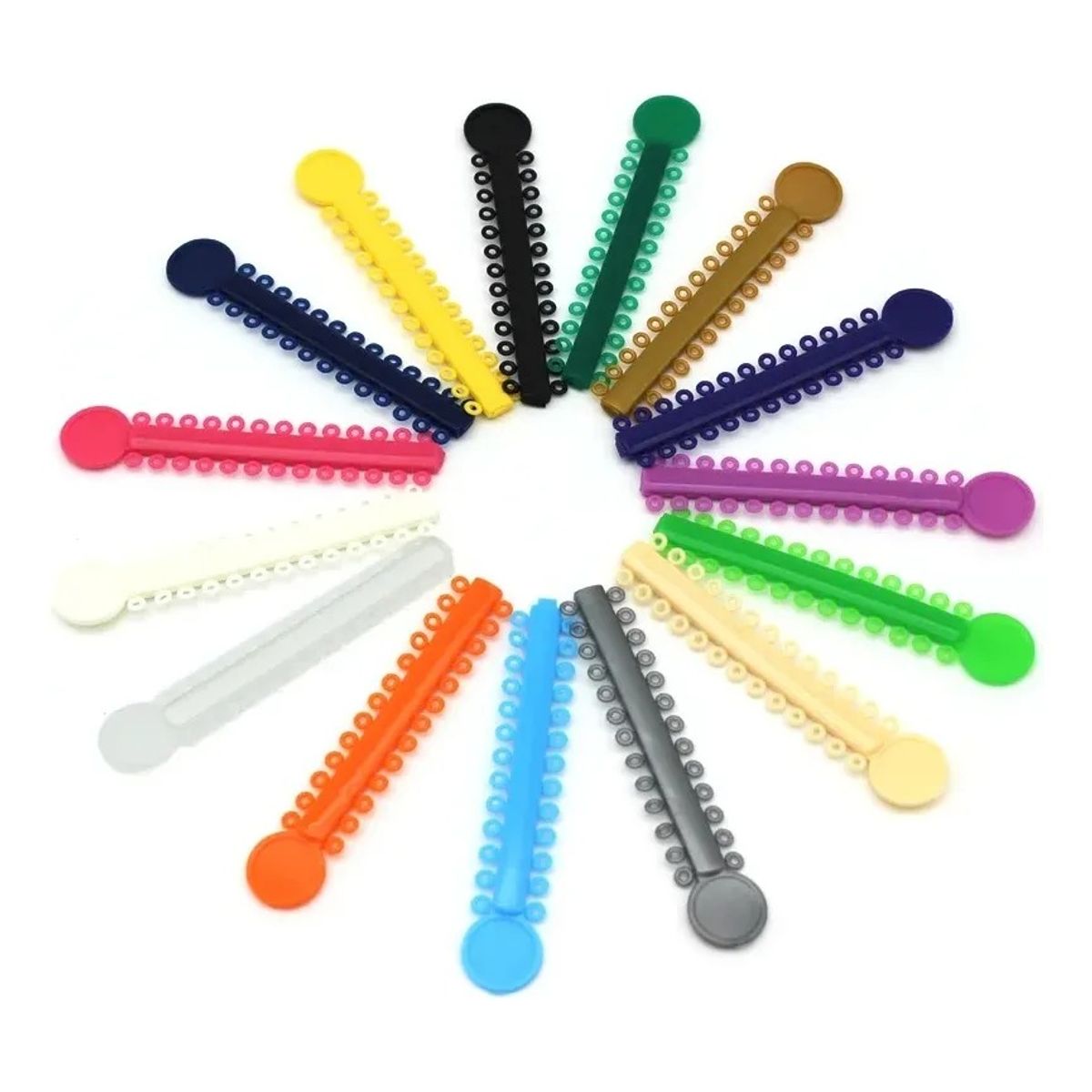 GENERICO - X2 Pack Bandas Ligaduras Elásticos Ortodoncia Color Surtidos