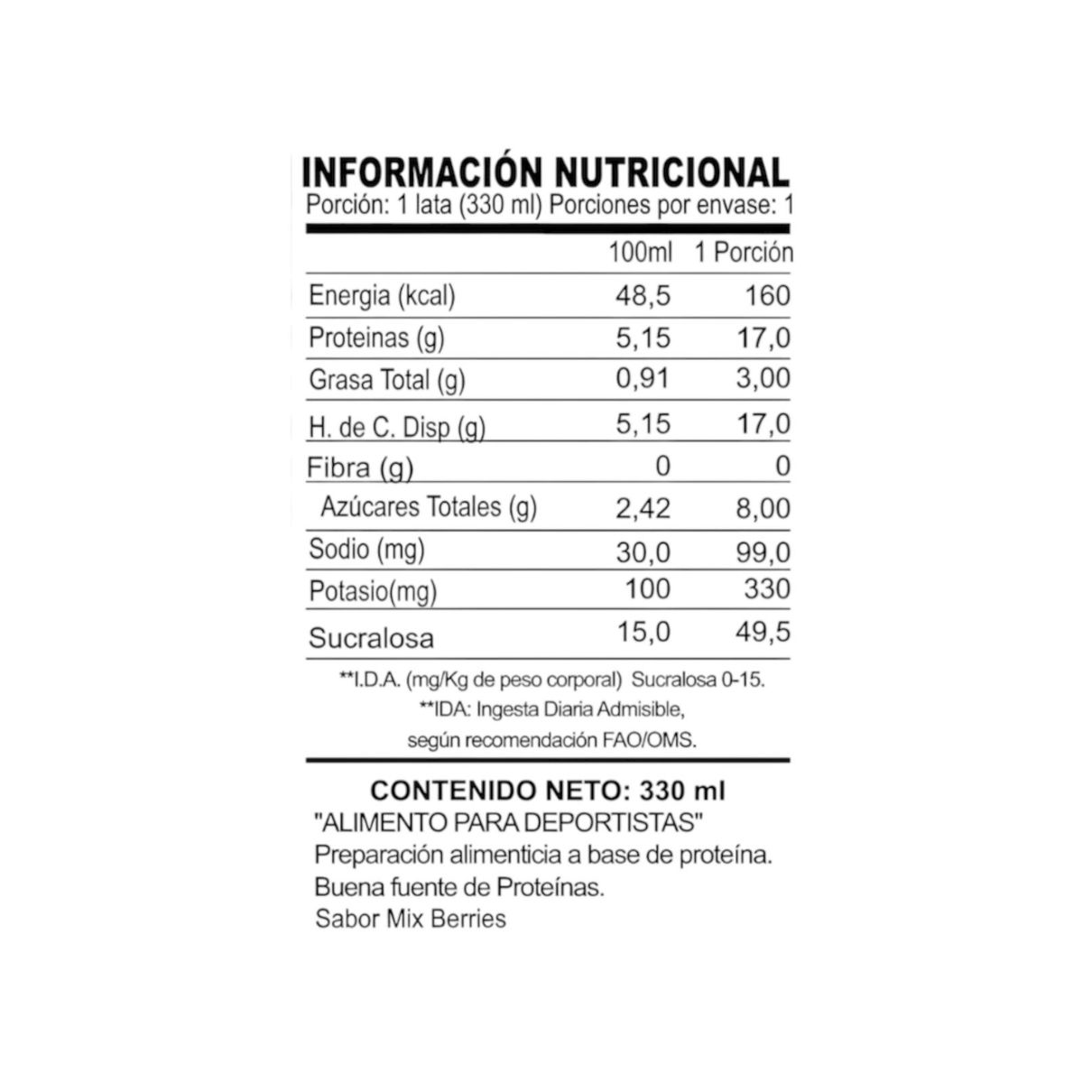 GENERICO - PROTEIN SHAKE BERRIES 330ML - AKAPRO