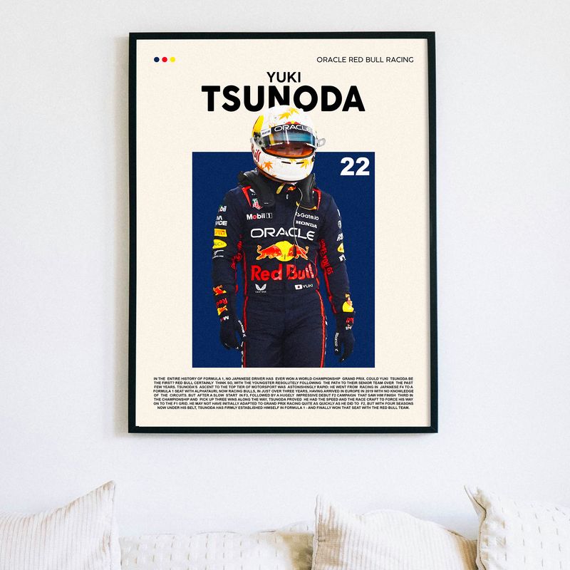 GENERICO - Cuadro decorativo Formula 1 Yuki Tsunoda Red Bull