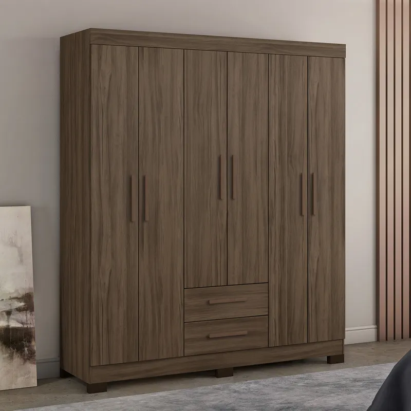 HOME MOBILI - Closet Ámbar 6 Puertas Marrón