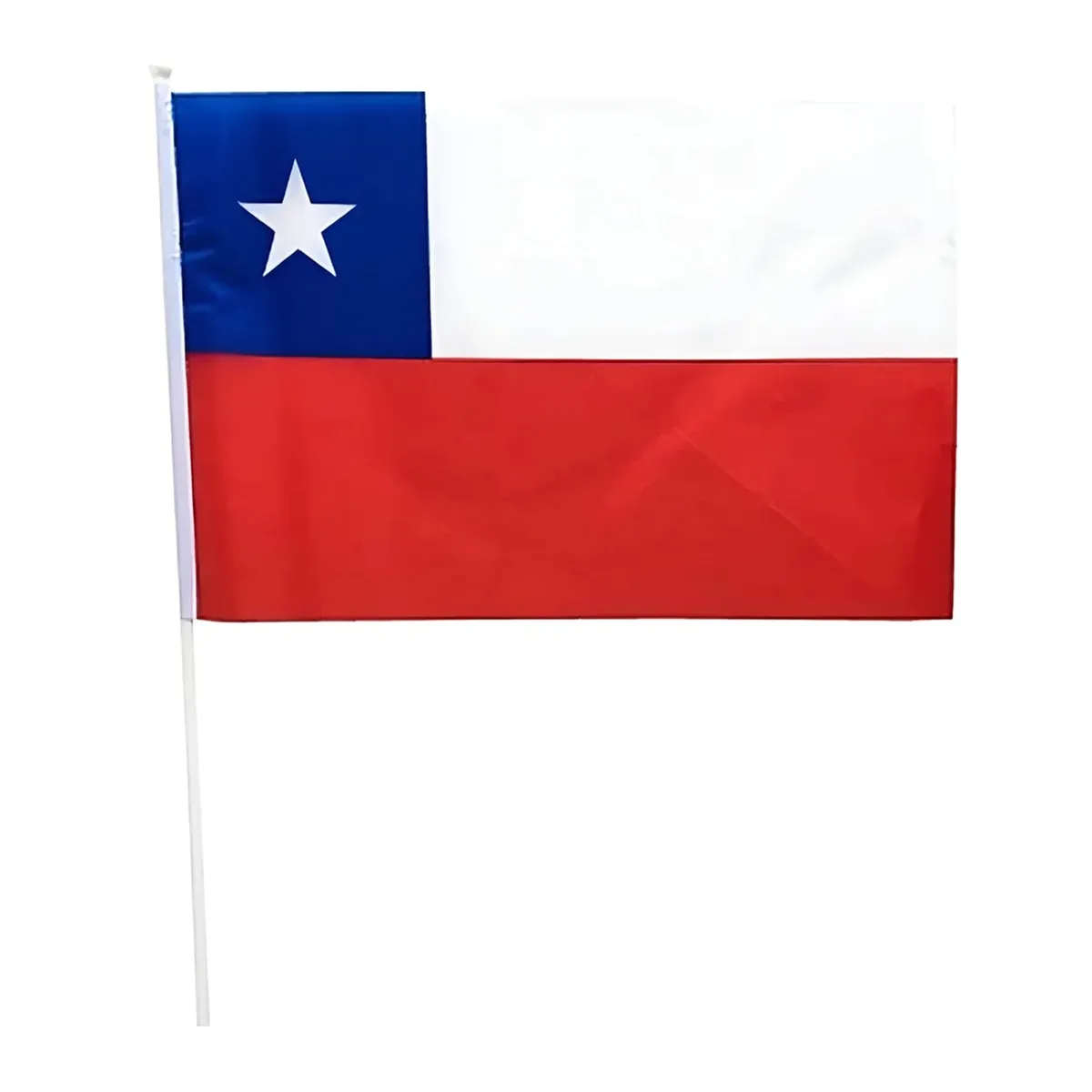 GENERICO - Pack X2 Bandera De Chile 40x60 Mástil Palito Fechas Patrias Fechas Patrias