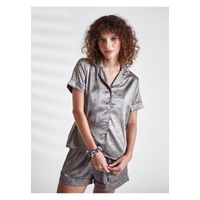 Set Pijama Mujer Camisero Satinado Tigres