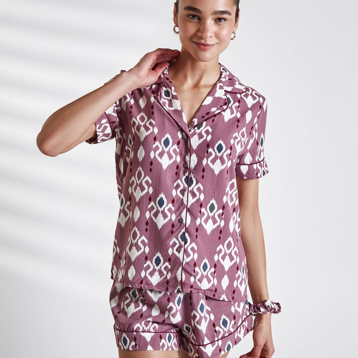 LOUNGE - Set Pijama Mujer Camisero Boho