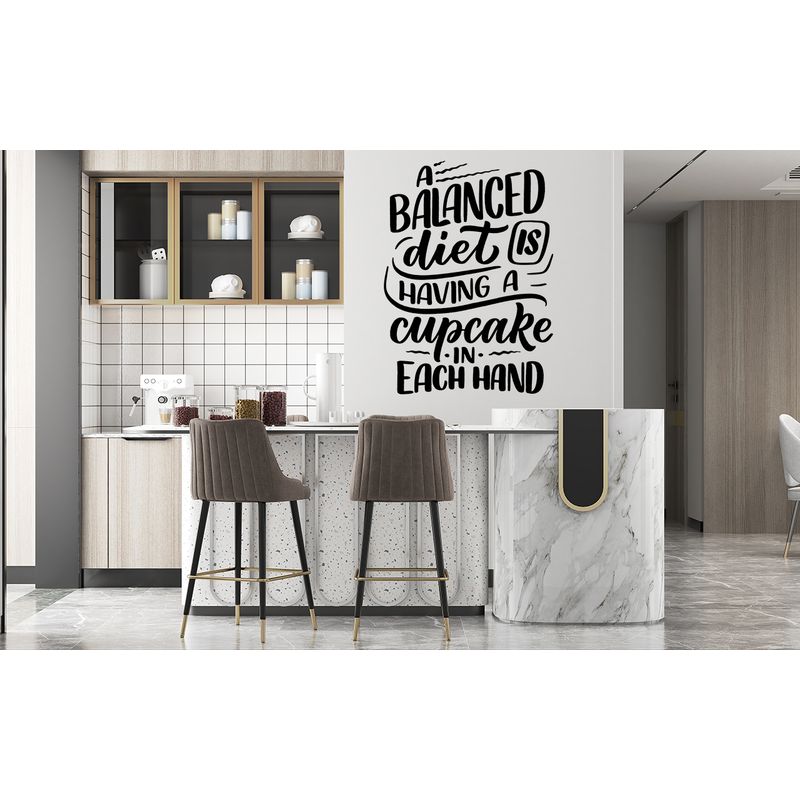 GENERICO - Frase Deco A Balanced Diet Is Having A Cupcake FR‑11020