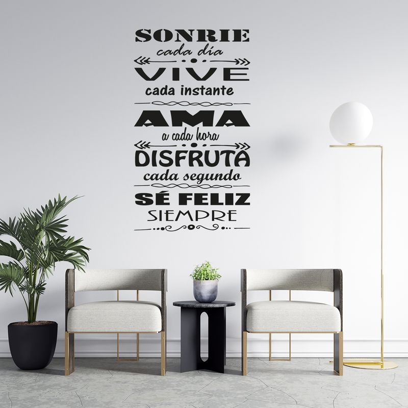 GENERICO - Frase Deco Sonríe Cada Día Vive Cada Instante No1 FR‑11022