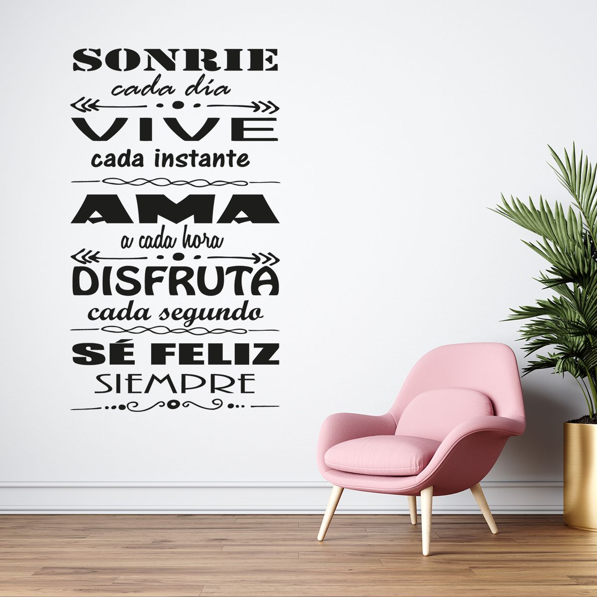 GENERICO - Frase Deco Sonríe Cada Día Vive Cada Instante No1 FR‑11022